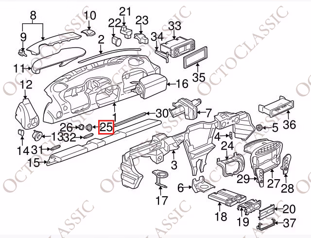 Porsche 996 986 97-04 Interruttore di accensione Trim Passacavo Lunetta Nero 99655223501