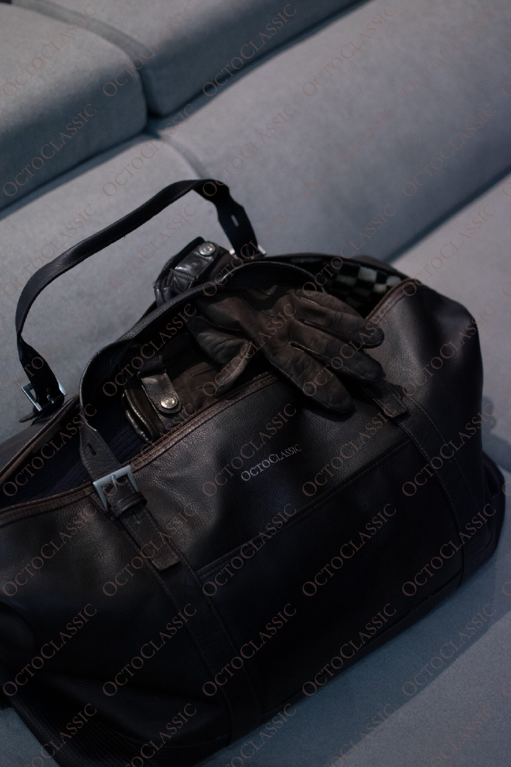 Octoclassic Brown Leather Bag – Porsche Classic Fabric Pattern