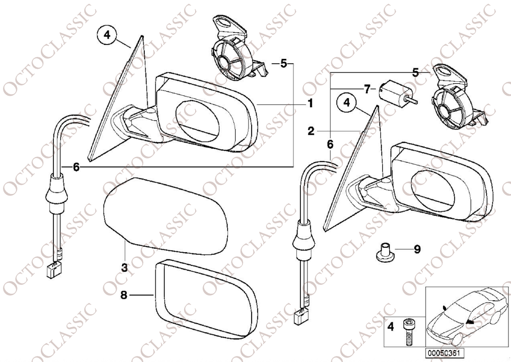 BMW E39 / E46 Folding Mirror Repair Kit 51168269025 / 51168269026 BMW E39 / E46 Folding Mirror Repair Kit 51168269025 / 51168269026