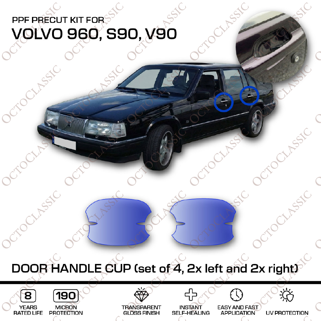 Volvo 960 S90 V90 Door handle cup – PPF Paint Protection Film Precut – Anti-scratch Foil