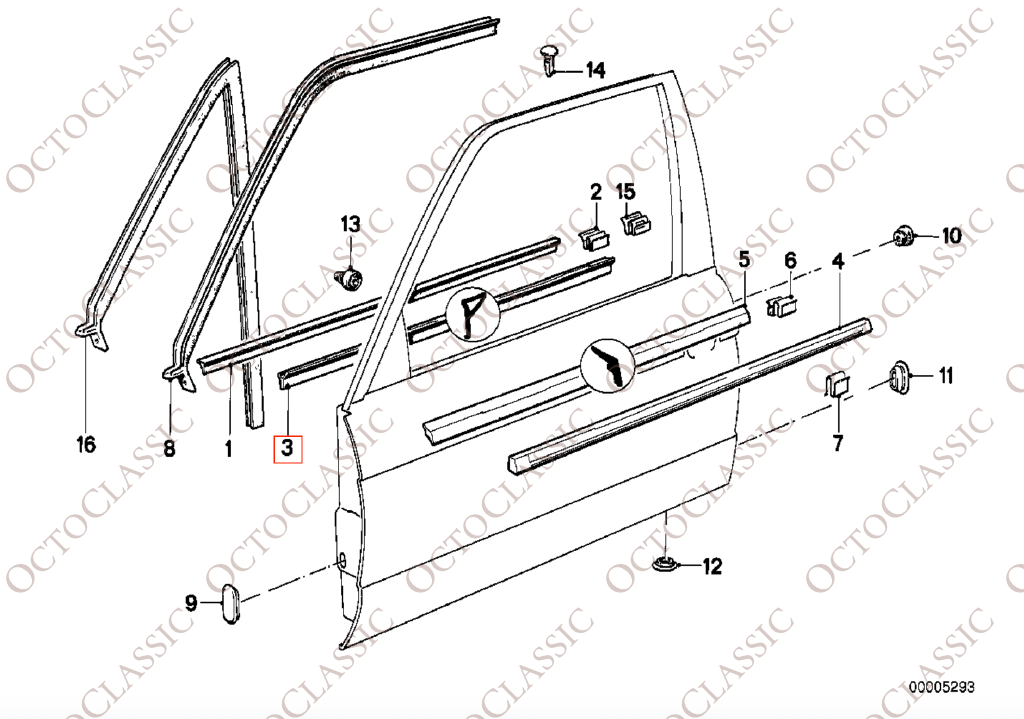 BMW E30 Sedan Front Inner Window Trim Left or Right 51211906845 / 51211906846 BMW E30 Sedan Front Inner Window Trim Left or Right 51211906845 / 51211906846