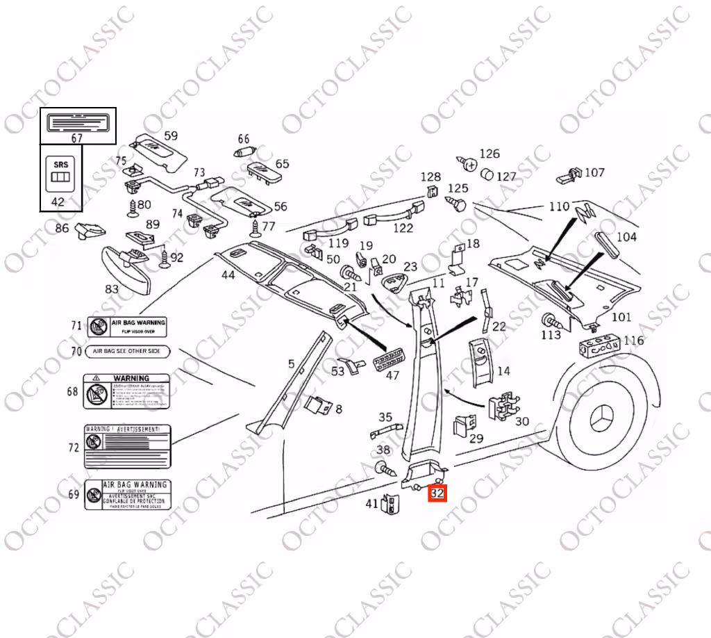 Drewniane wykończenie dolnego słupka B Mercedes W140 Para 4 rodzaje drewna A1406920322 / A1406920422 Drewniane wykończenie dolnego słupka B Mercedes W140 Para 4 rodzaje drewna A1406920322 / A1406920422