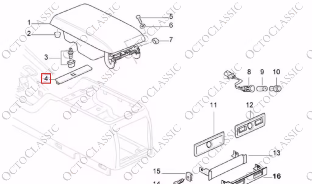 BMW E38 Verschluss Mittelkonsole unter Armlehne Schwarz 51168156522