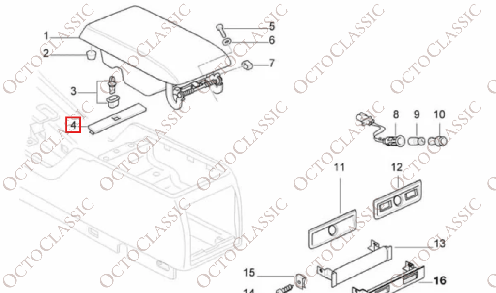 BMW E38 Chiusura Console Centrale Sotto Bracciolo Nero 51168156522 BMW E38 Chiusura Console Centrale Sotto Bracciolo Nero 51168156522