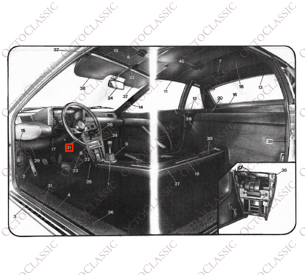Lancia Beta Montecarlo / Scorpion Konsola środkowa Niestandardowy uchwyt wskaźnika 2 wersje Czarny / Szary 82326592 Lancia Beta Montecarlo / Scorpion Konsola środkowa Niestandardowy uchwyt wskaźnika 2 wersje Czarny / Szary 82326592
