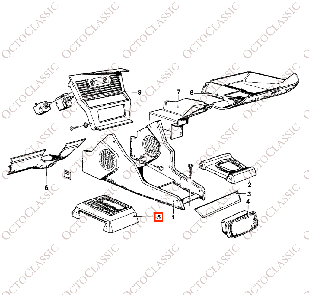 BMW E21 Konsola środkowa Automatyczna skrzynia biegów Panel zmiany biegów Wszystkie kolory 51161850430 BMW E21 Konsola środkowa Automatyczna skrzynia biegów Panel zmiany biegów Wszystkie kolory 51161850430