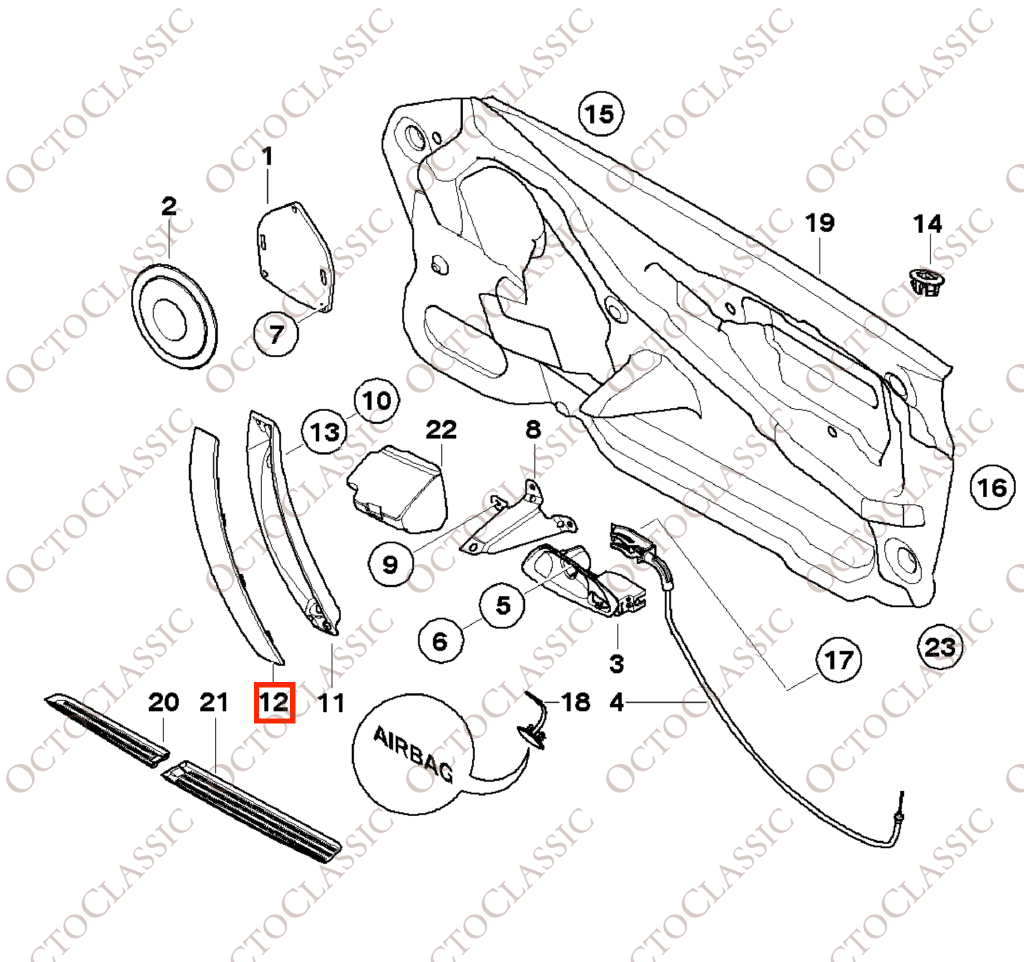 BMW Z4 E85 / E86 Wewnętrzne wykończenie klamki lewej lub prawej Wszystkie kolory 51417042877 / 51417042878 BMW Z4 E85 / E86 Wewnętrzne wykończenie klamki lewej lub prawej Wszystkie kolory 51417042877 / 51417042878