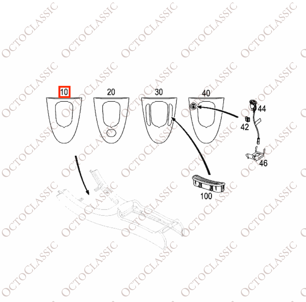 Mercedes CLK W209 Automatik Schalttafelverkleidung Schwarz A2096801339 Mercedes CLK W209 Automatik Schalttafelverkleidung Schwarz A2096801339
