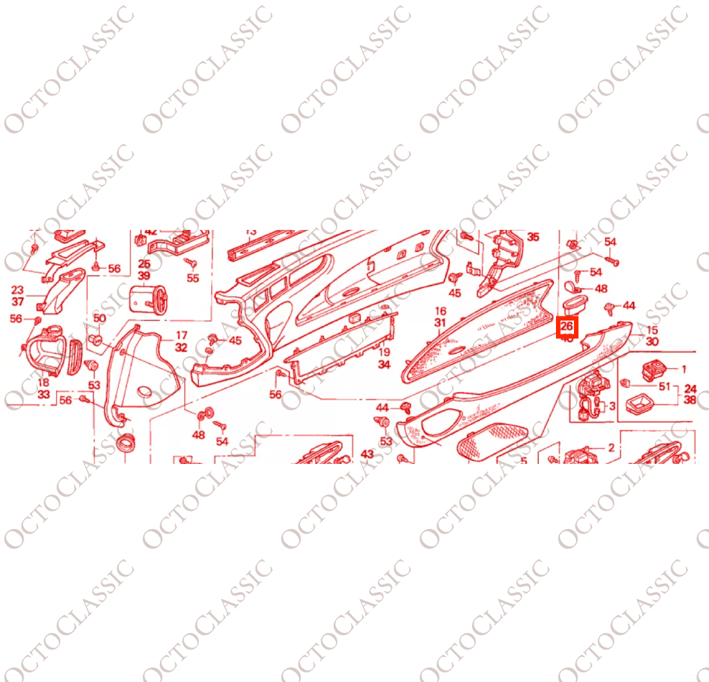 Honda Prelude IV Fronttürverkleidung Tasche Griff + Kappe Schwarz 83530-SS0-900ZB Honda Prelude IV Fronttürverkleidung Tasche Griff + Kappe Schwarz 83530-SS0-900ZB
