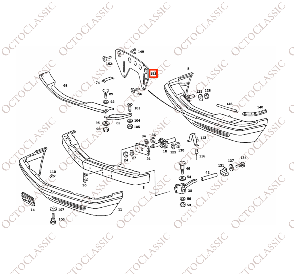 Mercedes W126 / C126 SEC USA Frontstoßstange Nummernschildhalterung Schwarz A1268170211 Mercedes W126 / C126 SEC USA Frontstoßstange Nummernschildhalterung Schwarz A1268170211