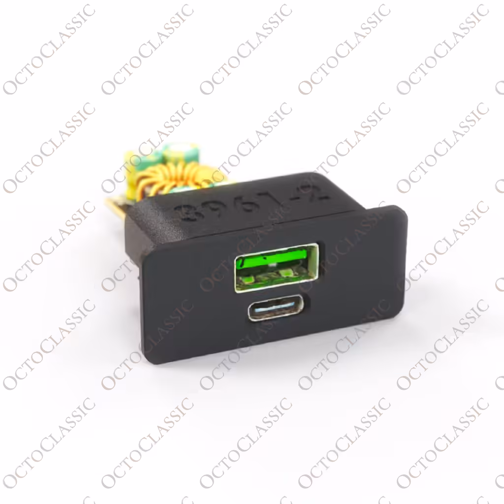 BMW E31 Mittelkonsolen-Schalterblende mit USB-Ladeanschluss, schwarz