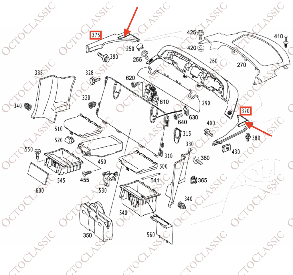 Kit de réparation du volet de protection du mécanisme de toit de la Mercedes SL R230 A2306900941 / A2306901041 Kit de réparation du volet de protection du mécanisme de toit de la Mercedes SL R230 A2306900941 / A2306901041