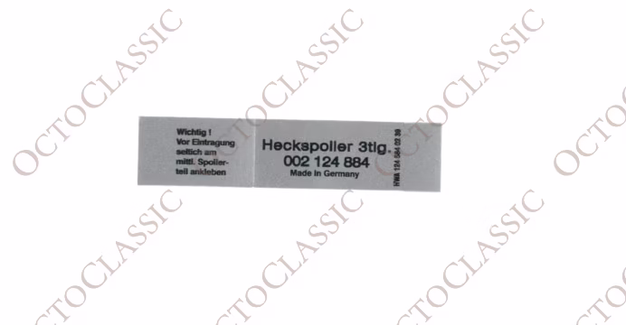 Mercedes-Benz AMG W124 Rear Spoiler Sticker HWA1245840239