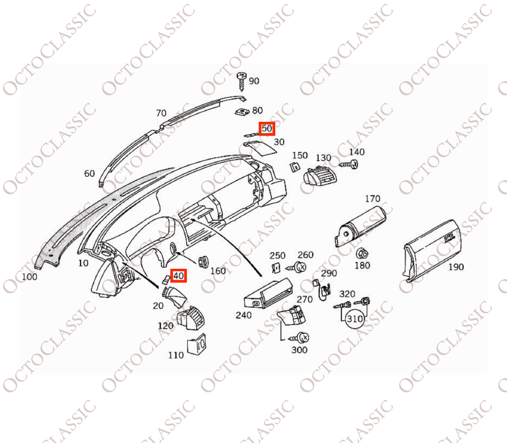 Mercedes SL R129 Armaturenbrett-Lautsprecher-Schraubenabdeckungen, Satz, für Links- oder Rechtslenker, alle Farben, A1296890167 / A1296890267 Mercedes SL R129 Armaturenbrett-Lautsprecher-Schraubenabdeckungen, Satz, für Links- oder Rechtslenker, alle Farben, A1296890167 / A1296890267