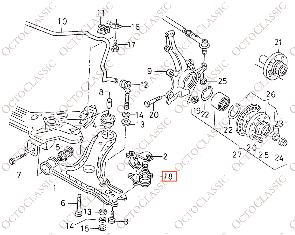 Volkswagen Golf II / Passat B3 / B4 Variant – vorderes Kugelgelenk-Set, 2-teilig (links und rechts), 357407365 Volkswagen Golf II / Passat B3 / B4 Variant – vorderes Kugelgelenk-Set, 2-teilig (links und rechts), 357407365