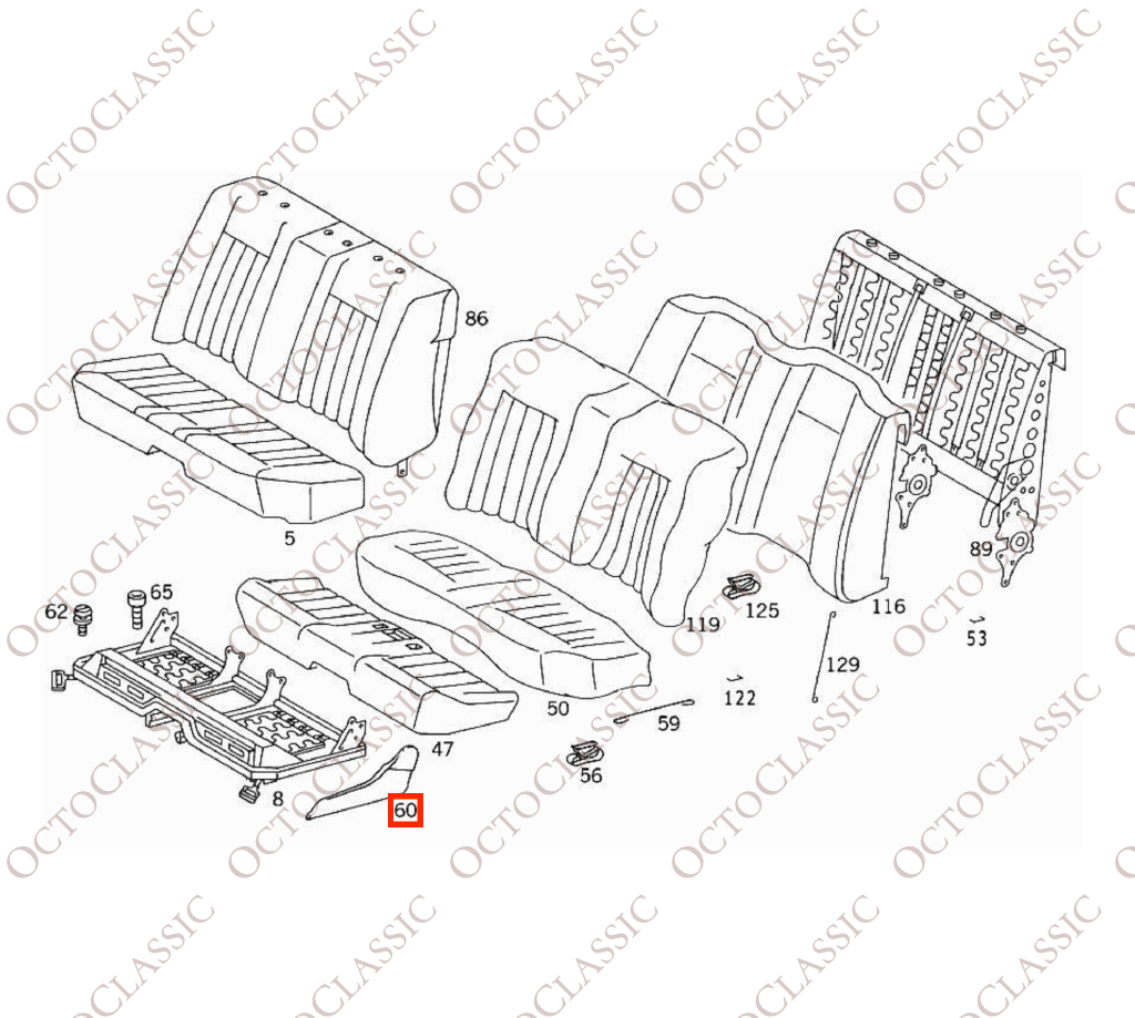 Mercedes W124: rivestimento laterale inferiore del sedile anteriore, sinistro o destro, tutti i colori A1249181930 / A1249182030 Mercedes W124: rivestimento laterale inferiore del sedile anteriore, sinistro o destro, tutti i colori A1249181930 / A1249182030