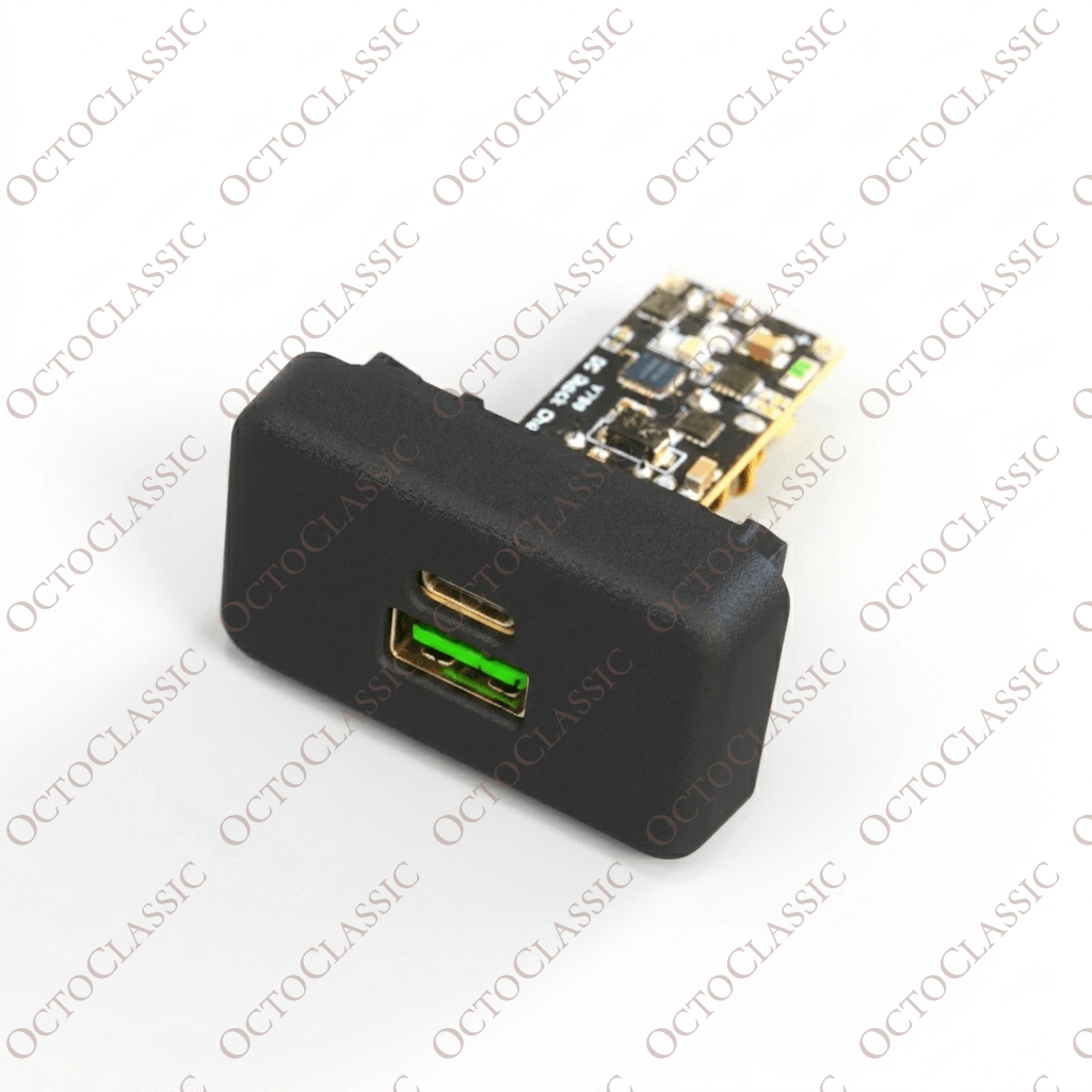 Volkswagen Corrado / Passat B3 / T4 / Polo 86C / Golf / Rabbit Mk1: pulsante per caricatore USB da montare sulla console centrale, nero, codice 357957087 Volkswagen Corrado / Passat B3 / T4 / Polo 86C / Golf / Rabbit Mk1: pulsante per caricatore USB da montare sulla console centrale, nero, codice 357957087