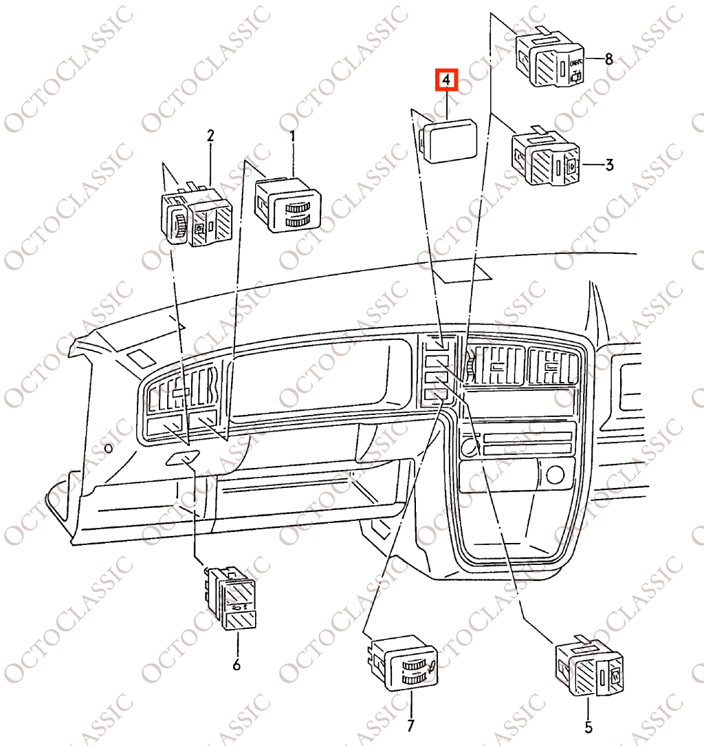 Volkswagen Corrado / Passat B3 / T4 / Polo 86C / Golf / Rabbit Mk1: pulsante per caricatore USB da montare sulla console centrale, nero, codice 357957087 Volkswagen Corrado / Passat B3 / T4 / Polo 86C / Golf / Rabbit Mk1: pulsante per caricatore USB da montare sulla console centrale, nero, codice 357957087