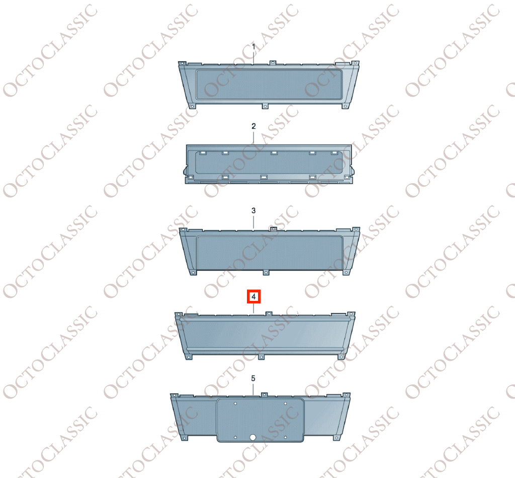 Audi S4 / RS4 B7 Front Bumper Grille License Plate Smooth Trim 3 Colors 8E0807287C Audi S4 / RS4 B7 Front Bumper Grille License Plate Smooth Trim 3 Colors 8E0807287C