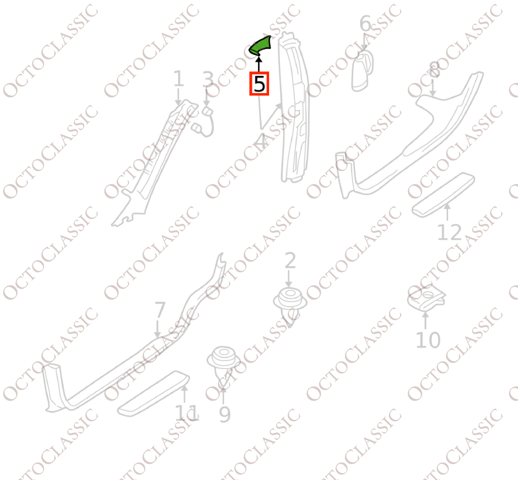 Volvo S60 P2 B-Säule, obere Verkleidung, links oder rechts, 3 Farben, 39965288 / 39965297 Volvo S60 P2 B-Säule, obere Verkleidung, links oder rechts, 3 Farben, 39965288 / 39965297