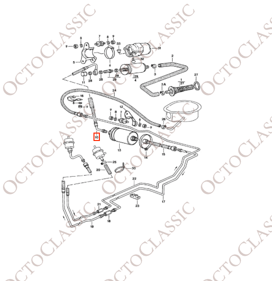 Porsche 944 : Conduite de carburant / de la pompe au filtre 94435604112 / 94435604107 / 94435604114 Porsche 944 : Conduite de carburant / de la pompe au filtre 94435604112 / 94435604107 / 94435604114
