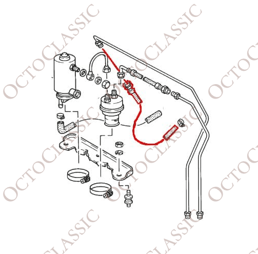 Porsche 924 / 944 : flexible de carburant 477209071C Porsche 924 / 944 : flexible de carburant 477209071C