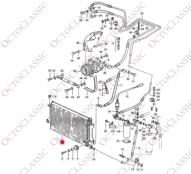 Porsche 944 / 968 Condenseur de climatisation 94457301105 Porsche 944 / 968 Condenseur de climatisation 94457301105