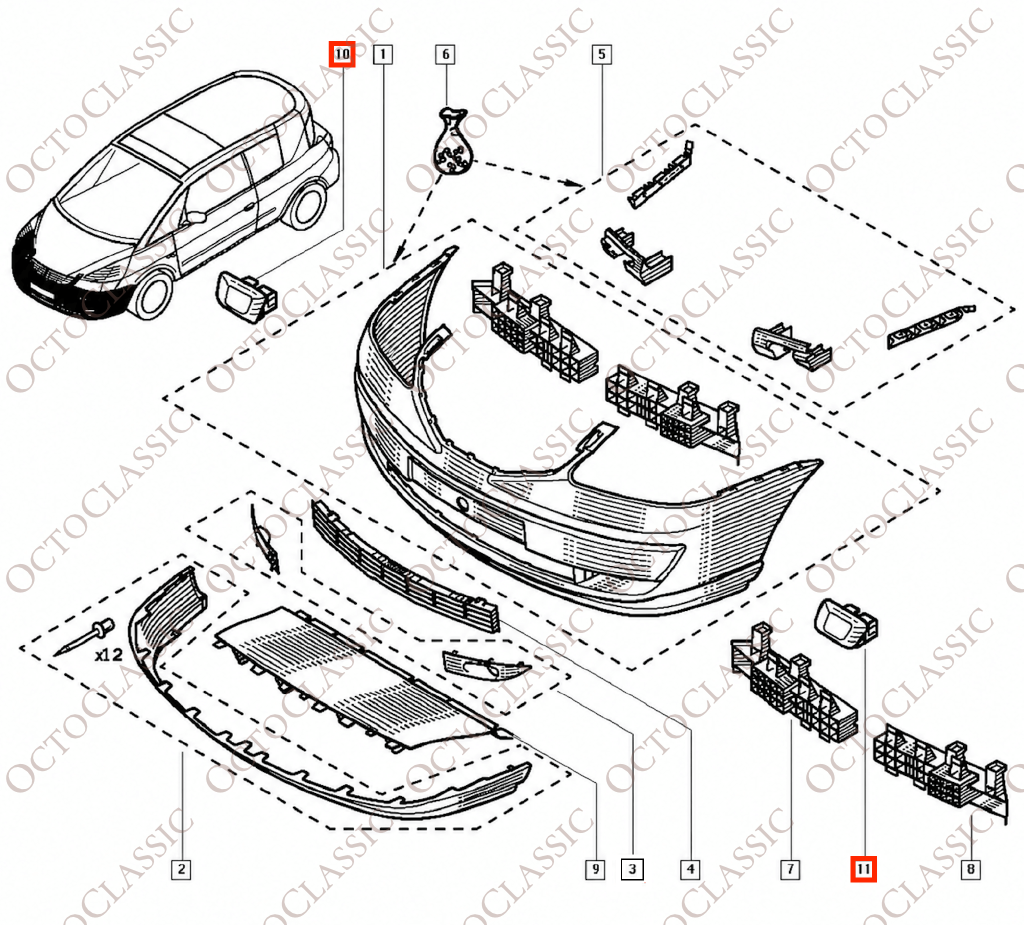Capuchon de protection du lave-phare Renault Avantime, gauche ou droite, apprêté 6025402137 / 6025402138 Capuchon de protection du lave-phare Renault Avantime, gauche ou droite, apprêté 6025402137 / 6025402138