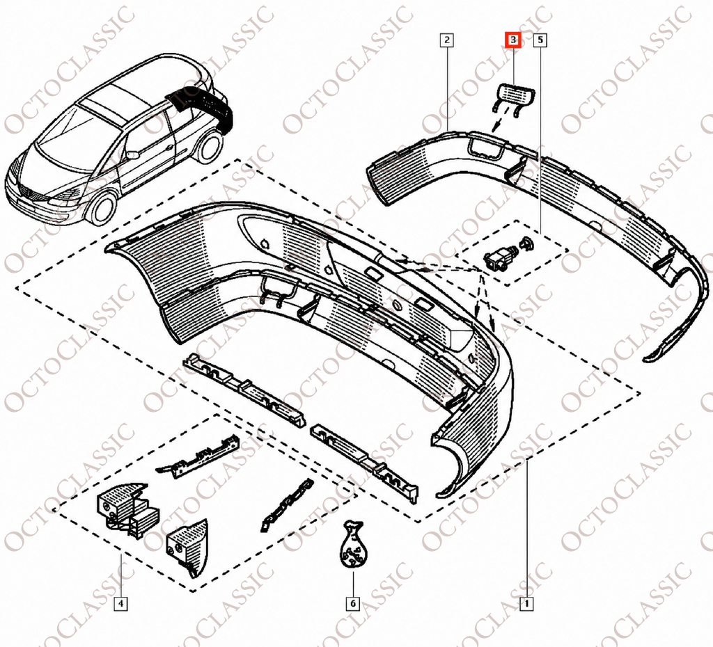 Renault Avantime – Copri gancio di traino paraurti posteriore, nero, 6025401769 Renault Avantime – Copri gancio di traino paraurti posteriore, nero, 6025401769
