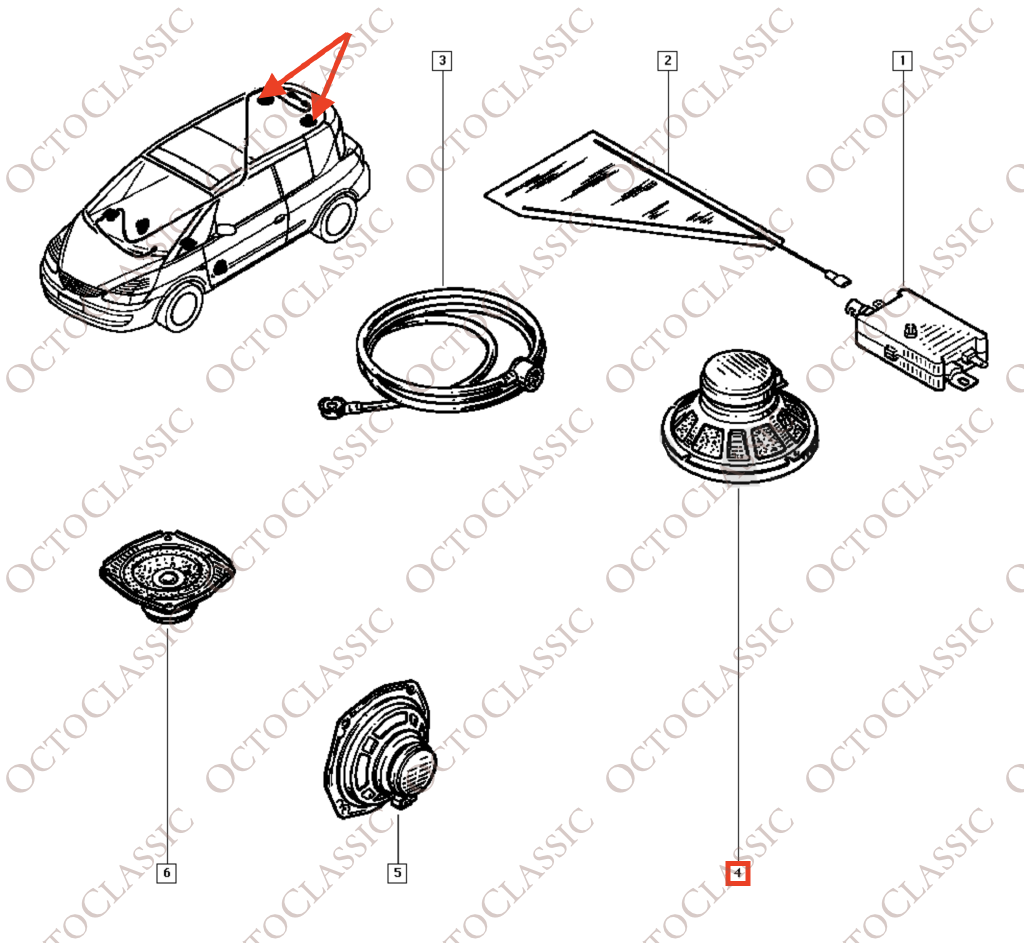 Copertura per altoparlante posteriore del tetto Renault Avantime, nera 7700812471 Copertura per altoparlante posteriore del tetto Renault Avantime, nera 7700812471