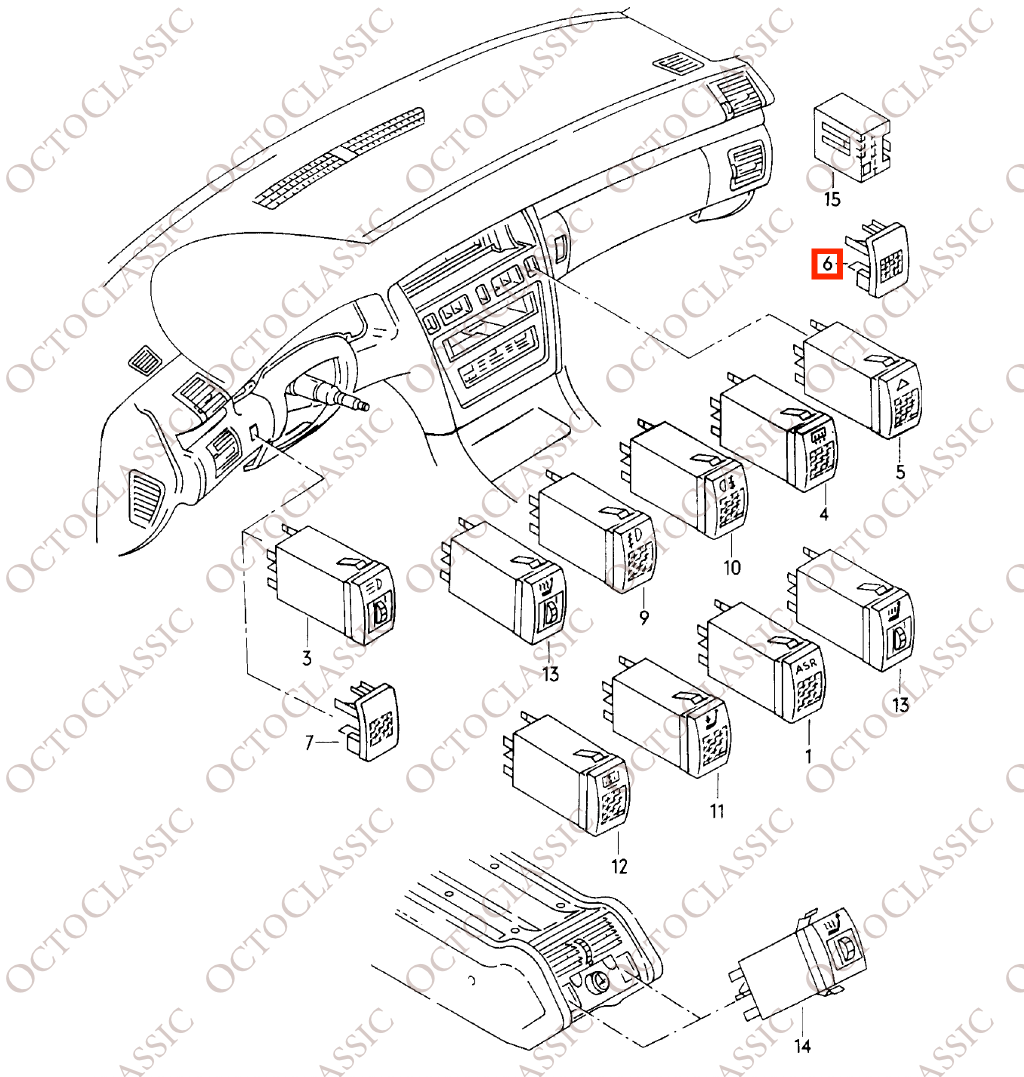 Audi A8 / S8 D2: coperchio per interruttore della console centrale con caricatore USB, nero, 4D0941515B Audi A8 / S8 D2: coperchio per interruttore della console centrale con caricatore USB, nero, 4D0941515B