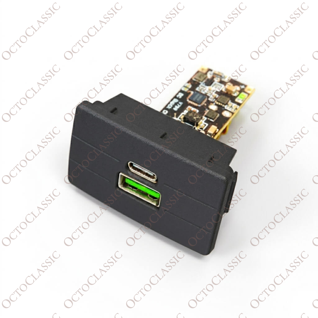 Volkswagen T4 / Passat B3 / B4 : bouton de console centrale vierge avec chargeur USB, noir 3A0858179 Volkswagen T4 / Passat B3 / B4 : bouton de console centrale vierge avec chargeur USB, noir 3A0858179