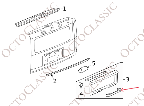 Hummer H2 Tailgate Door Handle Outside Lever Black 15135441 Hummer H2 Tailgate Door Handle Outside Lever Black 15135441