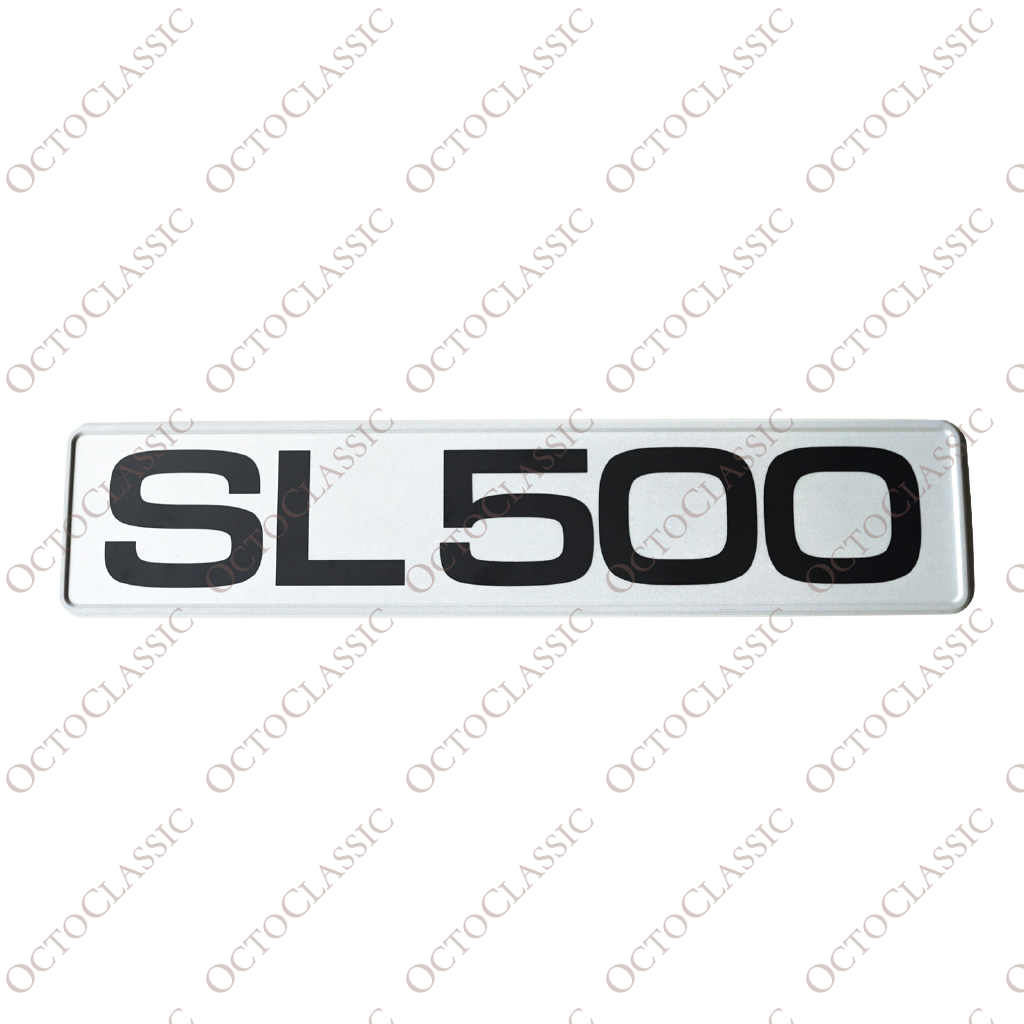 Tablica rejestracyjna wystawowa Mercedes R129 SL500 z naklejką Tablica rejestracyjna wystawowa Mercedes R129 SL500 z naklejką