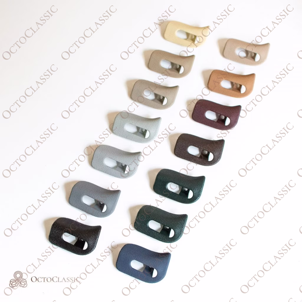 a124, Mercedes-Benz, R129, W124 - R129 A124 Sun visor trim covers set (W124 cabriolet, convertible, drop top) A1298110661, 1298110561 - OCTOCLASSIC 