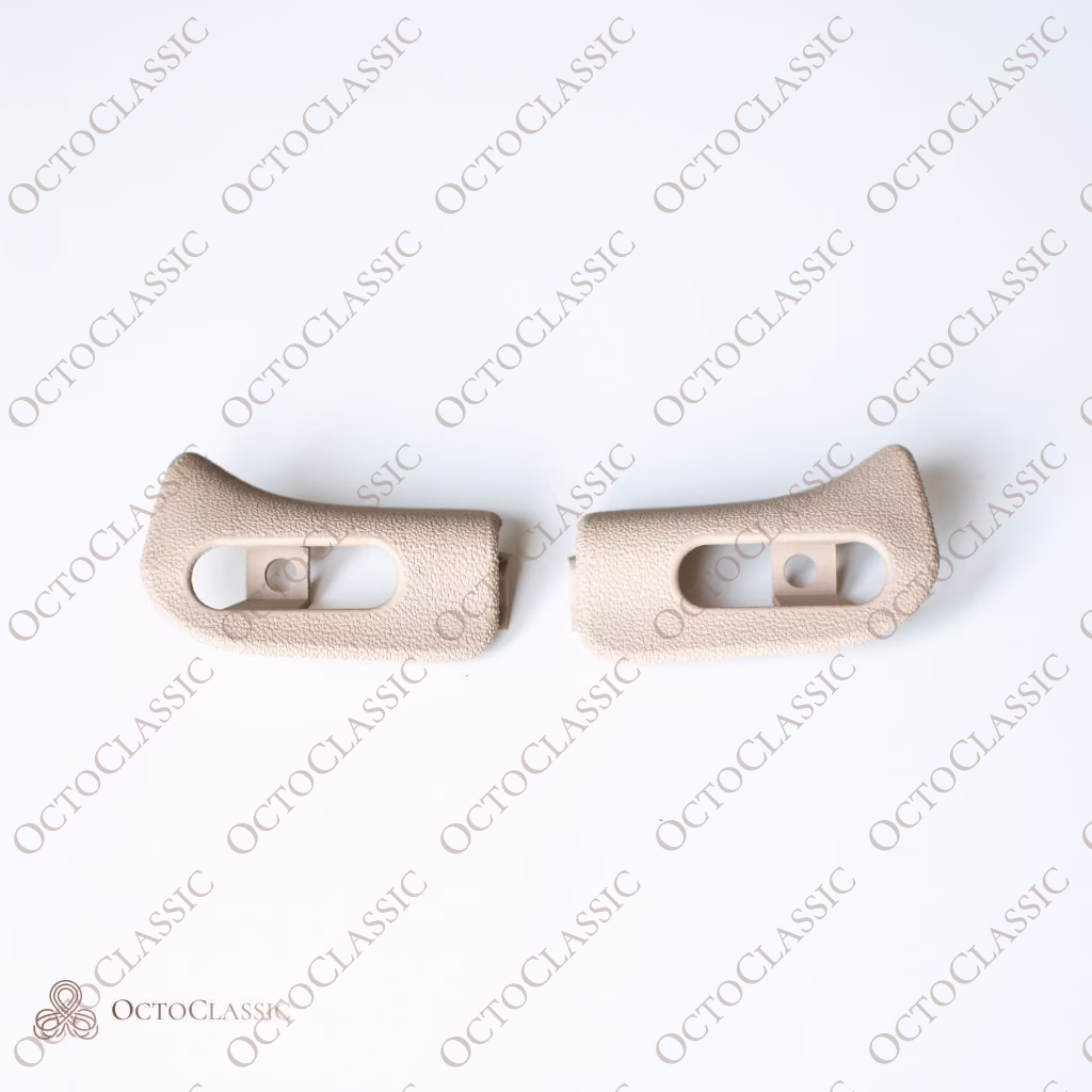 a124, Mercedes-Benz, R129, W124 - R129 A124 Sun visor trim covers set (W124 cabriolet, convertible, drop top) A1298110661, 1298110561 - OCTOCLASSIC 