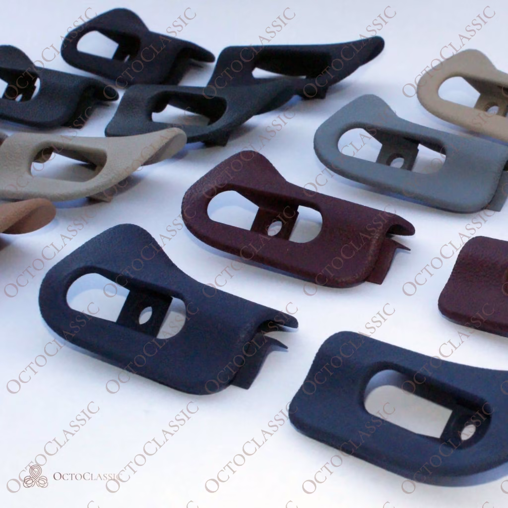 a124, Mercedes-Benz, R129, W124 - R129 A124 Sun visor trim covers set (W124 cabriolet, convertible, drop top) A1298110661, 1298110561 - OCTOCLASSIC 