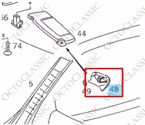 a124, Mercedes-Benz, R129, W124 - R129 A124 Sun visor trim covers set (W124 cabriolet, convertible, drop top) A1298110661, 1298110561 - OCTOCLASSIC 