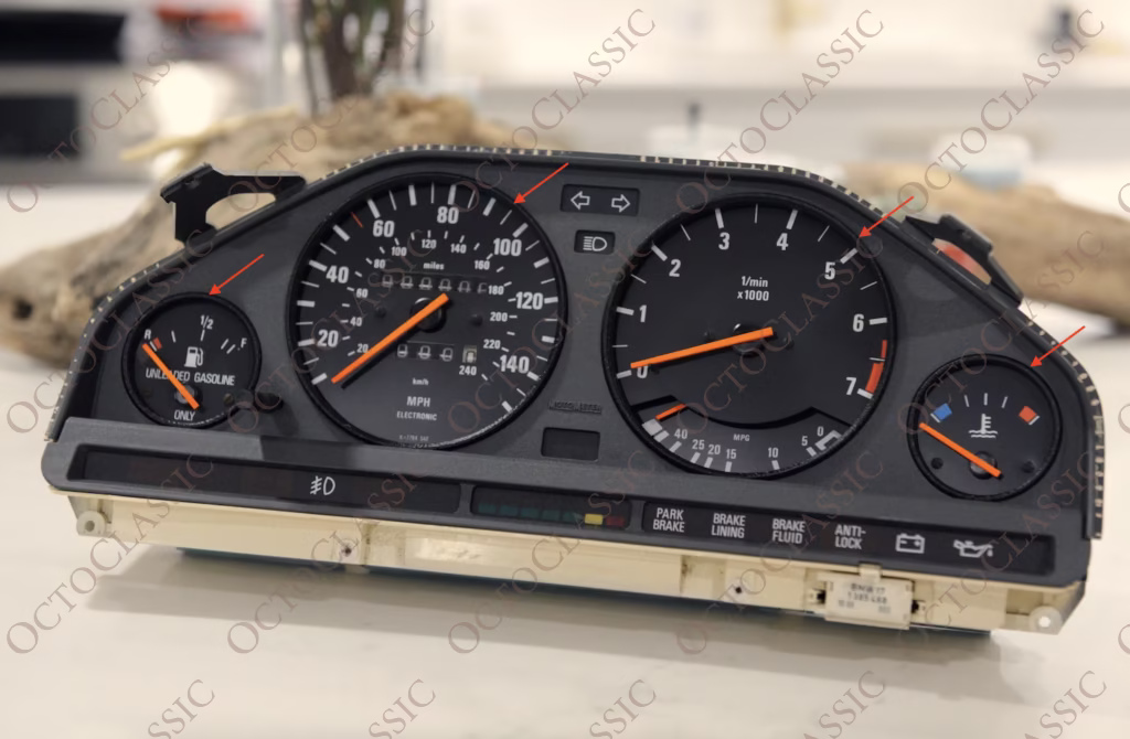 BMW E30 Gauge Cluster Ringe-4er-Set