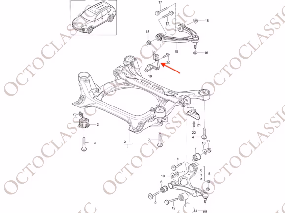 Porsche Cayenne Audi Q7 VW Touareg Repair Kit Adjustable Self-Levelling Sensor With Linkage 95834107600