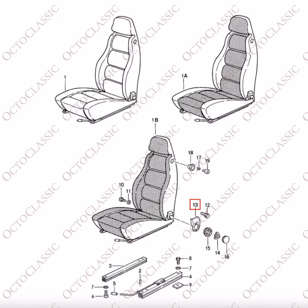 Porsche 911 924 928 944 Front Seat Adjuster Cover Left Or Right Black 91152135902 / 91152136002