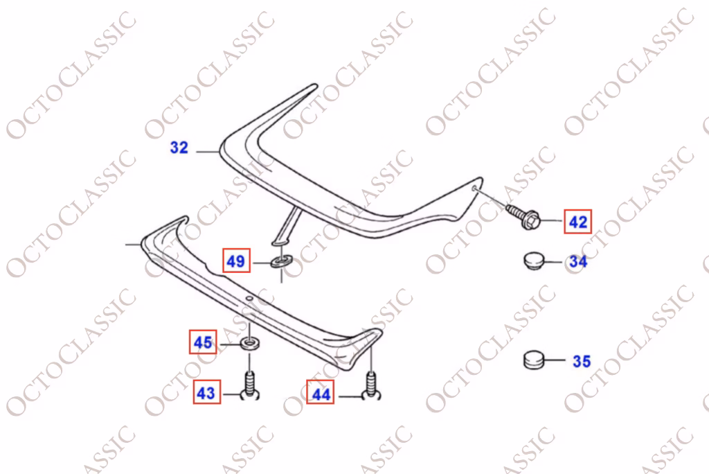 Ford Escort RS Cosworth Spoiler posteriore Kit di montaggio Guarnizione Bulloni in gomma 909 Rally 1667248