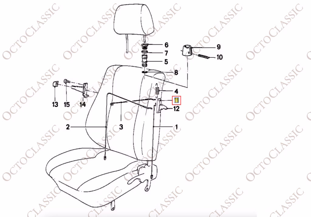 BMW E30 E24 Osłona klamki zwalniającej siedzenie czarna 52101922144
