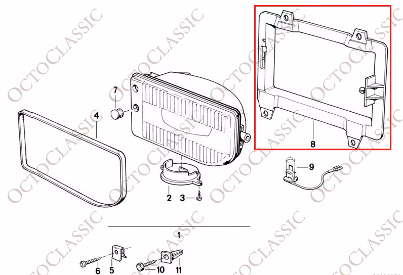 BMW E30 Facelift Nebelscheinwerferhalterung Schwarz links oder rechts 63171386039 / 63171386040
