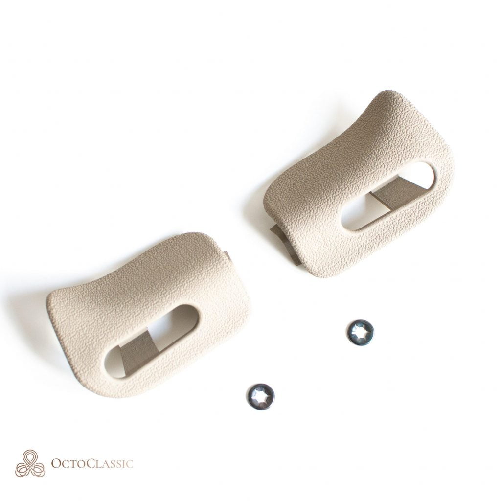 Pair of Grey Sun Visor Trim Caps Mercedes Benz R129 SL500 SL600