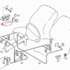 Juego de 2 perillas de ajuste del asiento Mercedes W126 izquierda o derecha negras A1268210958 y A1268210558 / A1268211058 y A1268210458