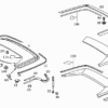R129 Hardtop tylna pokrywa górnej listwy ozdobnej lewa lub prawa (Mercedes SL 1297581181)