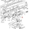 Porsche 944 968 Rejilla embellecedora de tablero para sensor de temperatura negro 94455245100