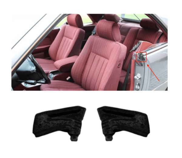 C124 A124 Side window/ door seals set left & right (Mercedes W124 Coupe and Cabrio)