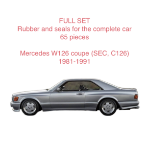 JUEGO COMPLETO 65 piezas Gomas y juntas para el Mercedes W126 coupé (SEC, C126) 1981-1991
